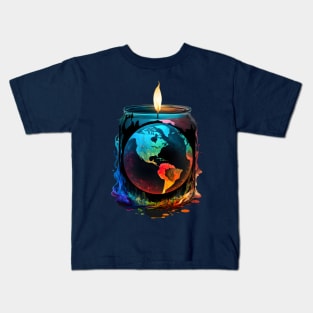 Illuminate Earth: A Candle for Change Kids T-Shirt